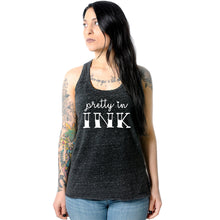 Load image into Gallery viewer, Pretty in Ink Black Gray Cosmic Twist Back Tank Top
