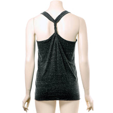 Load image into Gallery viewer, I Heart My Piercer Black Gray Cosmic Twist Back Tank Top
