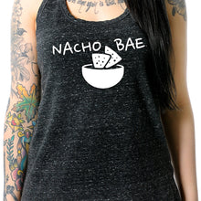 Load image into Gallery viewer, Nacho Bae Black Gray Cosmic Twist Back Tank Top
