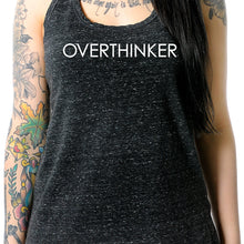 Load image into Gallery viewer, Overthinker Black Gray Cosmic Twist Back Tank Top
