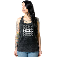 Load image into Gallery viewer, Pizza Pizza Pizza Pizza Pizza Black Gray Cosmic Twist Back Tank Top
