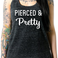 Load image into Gallery viewer, Pierced &amp; Pretty Black Gray Cosmic Twist Back Tank Top

