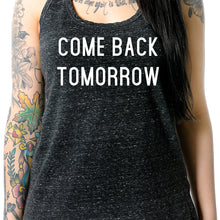 Load image into Gallery viewer, Come Back Tomorrow Black Gray Cosmic Twist Back Tank Top
