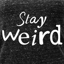 Load image into Gallery viewer, Stay Weird Black Gray Cosmic Twist Back Tank Top
