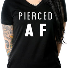 Load image into Gallery viewer, Pierced AF Black Tapered V-Neck Tee Shirt
