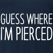 Load image into Gallery viewer, Guess Where I'm Pierced Navy Tapered V-Neck Tee Shirt
