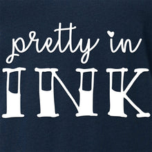 Load image into Gallery viewer, Pretty in Ink Navy Tapered V-Neck Tee Shirt
