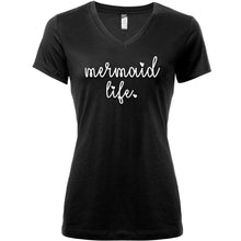 Load image into Gallery viewer, Mermaid Life Tapered V-Neck Tee Shirt
