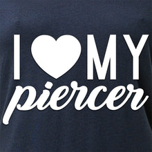 Load image into Gallery viewer, I Heart My Piercer Black Tapered V-Neck Tee Shirt
