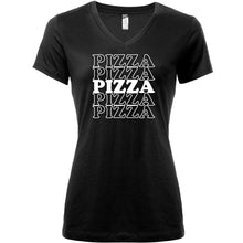Load image into Gallery viewer, Pizza Pizza Pizza Pizza Pizza Tapered V-Neck Tee Shirt
