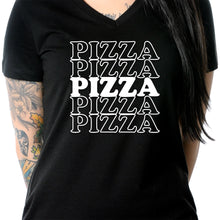 Load image into Gallery viewer, Pizza Pizza Pizza Pizza Pizza Tapered V-Neck Tee Shirt
