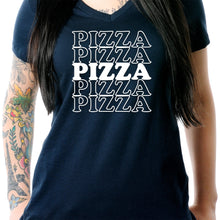 Load image into Gallery viewer, Pizza Pizza Pizza Pizza Pizza Tapered V-Neck Tee Shirt

