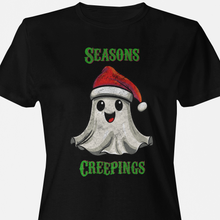 Load image into Gallery viewer, Holiday Christmas Spirit Ghost Black Tee Shirt

