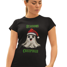 Load image into Gallery viewer, Holiday Christmas Spirit Ghost Black Tee Shirt
