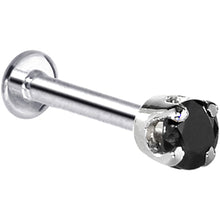 Load image into Gallery viewer, 16G Solid 14K White Gold 3mm Black Cubic Zirconia Tragus Earring Stud
