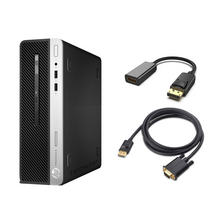 Load image into Gallery viewer, HP ProDesk 400 G6 – 4.70 GHz – 2 TB SSD – Black - DVD Burner and HDMI &amp; VGA Adapters
