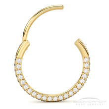Load image into Gallery viewer, 20G Gold PVD Implant Grade Titanium Triple Sided Micro Gem Hinged Nose Hoop
