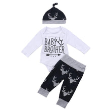 Load image into Gallery viewer, Newborn Baby Boy Clothes Costume Little Man Romper+Deer Leggings+Hat Warm Outfit Baby Boy Infant Clothes In elegant Modern Design
