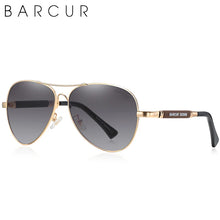 Load image into Gallery viewer, BARCUR Polarized Pilot Sunglasses for Men – Stylish Anti Blue Light UV400 Protection Gradient Mirror Lens Stainless Steel Trendy Frame – Fashion Aviator Sun Glasses for Men Ideal for Driving Travel Summer &amp; Outdoor Activities
