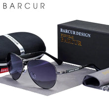 Load image into Gallery viewer, BARCUR Polarized Pilot Sunglasses for Men – Stylish Anti Blue Light UV400 Protection Gradient Mirror Lens Stainless Steel Trendy Frame – Fashion Aviator Sun Glasses for Men Ideal for Driving Travel Summer &amp; Outdoor Activities
