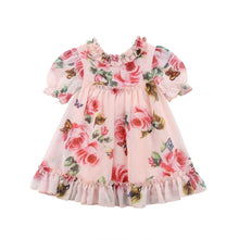 Load image into Gallery viewer, Cute Baby Girls Dress with  Flower Puff Sleeves A -line Dress For Baby Girls for Holiday Party

