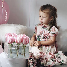 Load image into Gallery viewer, Cute Baby Girls Dress with  Flower Puff Sleeves A -line Dress For Baby Girls for Holiday Party
