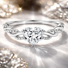 Load image into Gallery viewer, 925 Sterling Silver Love Ring with CZ, Size 6.0
