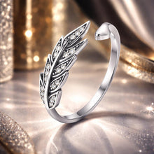 Load image into Gallery viewer, 925 Sterling Silver Pavé Setting CZ Leaf Ring for Women
