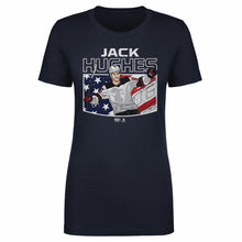 Load image into Gallery viewer, Jack Hughes New Jersey American Flag WHT
