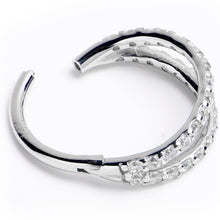 Load image into Gallery viewer, 16G 3/8 Solid 14K White Gold Clear CZ Gem Hinged Segment Ring
