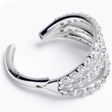 Load image into Gallery viewer, 16G 5/16 Solid 14K White Gold Clear CZ Gem Row Hinged Segment Ring
