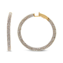 Load image into Gallery viewer, 18K Rose Gold 6.90 Cttw Pave Set Diamond Inside Out Eternity Hoop Earrings (F-G Color, VS1-VS2 Clarity)
