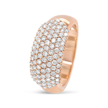 Load image into Gallery viewer, 18K Rose Gold 1.00 Cttw Diamond Multi Row Dome Band Ring (F-G Color, VS1-VS2 Clarity) - Ring size 7

