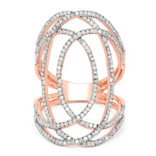 Load image into Gallery viewer, 14K Rose Gold Plated 0.73 Carat Genuine White Diamond .925 Sterling Silver Ring
