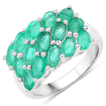 Load image into Gallery viewer, 3.00 Carat Genuine Emerald .925 Sterling Silver Ring
