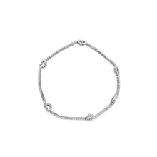 Load image into Gallery viewer, 14K White Gold 1 1/2 Cttw Diamond Heart Station Strand Bracelet (H-I Color, I1-I2 Clarity) - 7.5 Inches

