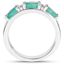 Load image into Gallery viewer, 1.38 Carat Genuine Emerald and White Topaz .925 Sterling Silver Ring
