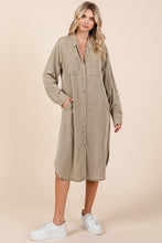 Load image into Gallery viewer, Button Down Long Sleeve Shirt Dress For Women – Timeless, Versatile, Classic, and Sophisticated Wardrobe Essential

