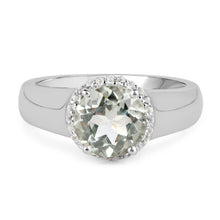 Load image into Gallery viewer, 1.87 Carat Genuine Green Amethyst and White Topaz .925 Sterling Silver Ring
