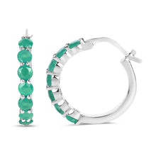 Load image into Gallery viewer, 2.38 Carat Genuine Emerald .925 Sterling Silver Earrings
