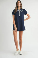 Load image into Gallery viewer, Ruffle Trimmed Collar Fine Knit Mini Dress For Women – Ruffle Mini Dress, Fine Knit Dress, Collar Dress, Feminine Mini Dress, Chic Knit Dress

