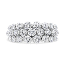 Load image into Gallery viewer, 10K White Gold 2 1/2 Cttw Round Natural Diamond 3 Row Band Ring (I-J Color, I1-I2 Clarity) - Ring Size 7
