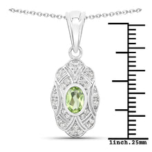 Load image into Gallery viewer, 0.55 Carat Genuine Peridot and White Topaz .925 Sterling Silver Pendant
