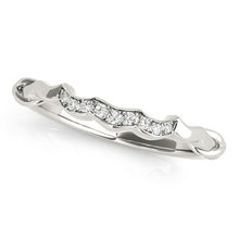 Load image into Gallery viewer, 14k White Gold Scallop Wedding Band (1/20 cttw)
