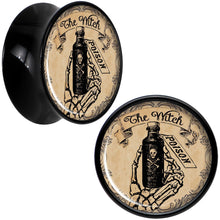 Load image into Gallery viewer, Witches Brew Poison Potion Halloween Black Acrylic Plug Set 0G to 20mm
