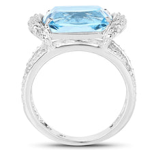 Load image into Gallery viewer, 4.78 Carat Genuine Blue Topaz and White Topaz .925 Sterling Silver Ring
