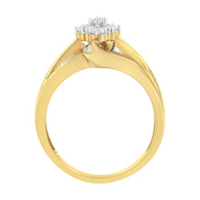 Load image into Gallery viewer, 10K Yellow Gold 1/2 cttw Diamond Cluster Cocktail Ring (J-K Clarity, I1-I2 Color) - Size 7
