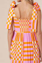 Load image into Gallery viewer, Girls Charming Color Block Tie Shoulder Dress Elegant &amp; Playful Summer Style
