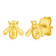 Load image into Gallery viewer, 14k Yellow Gold Bee Stud Earrings
