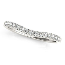 Load image into Gallery viewer, 14k White Gold Round Pave Setting Curvy Diamond Wedding Band (1/4 cttw)

